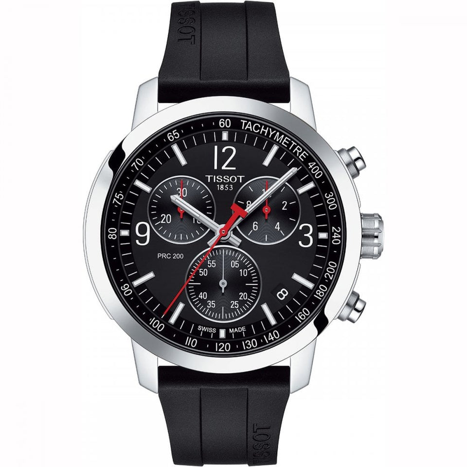 Tissot Men's PRC 200 Quartz Chronograph Watch | Black Dial
