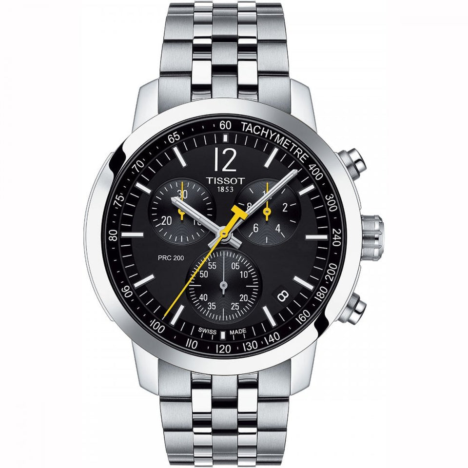 Tissot Men's PRC 200 Quartz Chronograph Watch | Black Dial