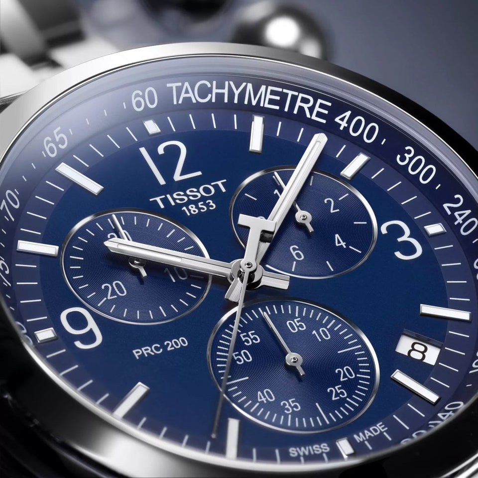 Tissot Men's PRC 200 Quartz Chronograph Watch | Blue Dial