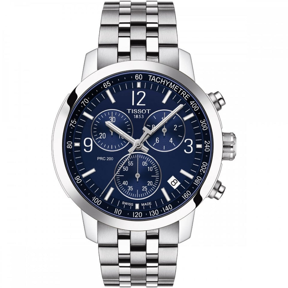 Tissot Men's PRC 200 Quartz Chronograph Watch | Blue Dial