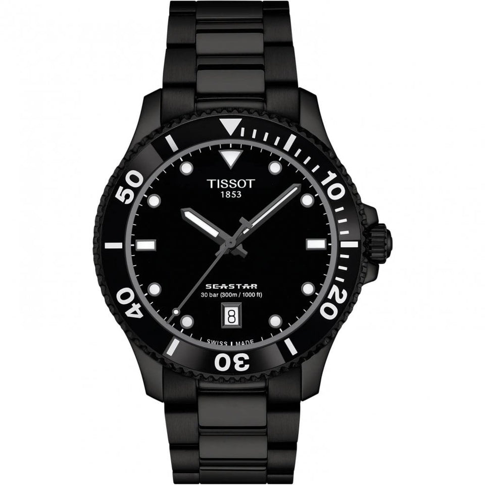 Tissot Men's Seastar 1000 40mm All Black Quartz Watch