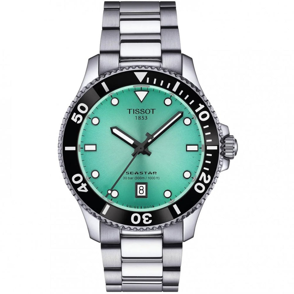 Tissot Men's Seastar 1000 40mm Turquoise Dial Watch