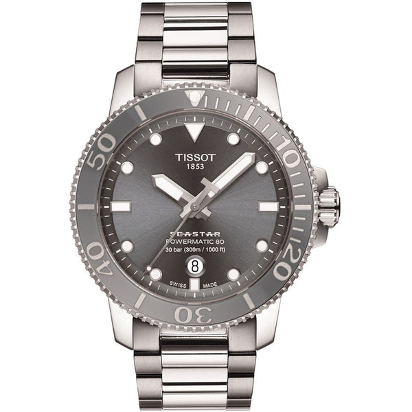 Tissot Men's Seastar 1000 Grey Ceramic Powermatic 80 Watch