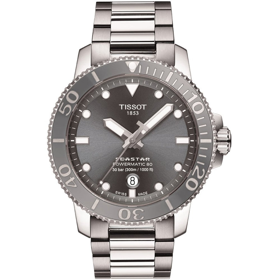 Tissot Men's Seastar 1000 Grey Ceramic Powermatic 80 Watch