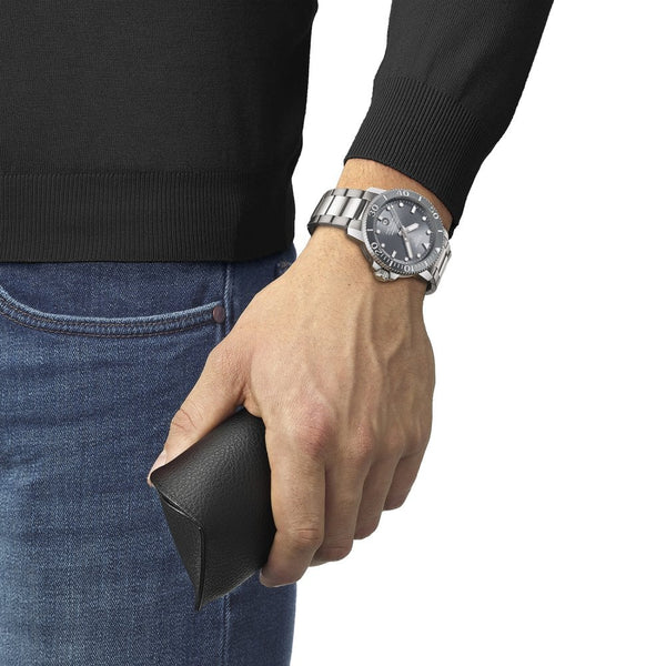 Tissot Men's Seastar 1000 Grey Ceramic Powermatic 80 Watch