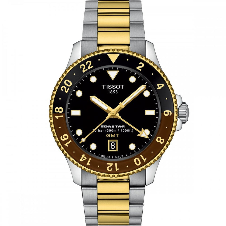 Tissot Men's Seastar 1000 Quartz GMT Two Tone Watch