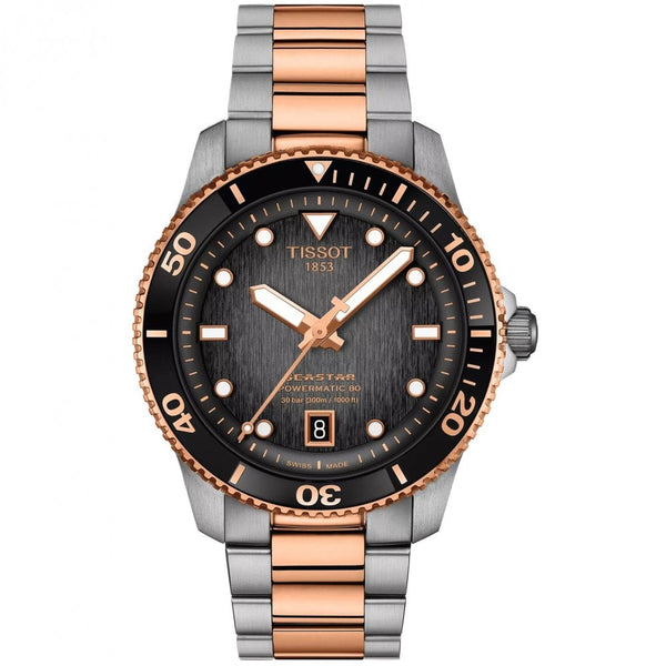 Tissot Men's Seastar 40mm Powermatic 80 Rose PVD Watch