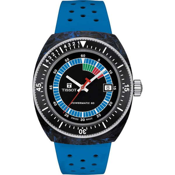 Tissot Men's SIDERAL S Blue Rubber Strap Carbon Watch