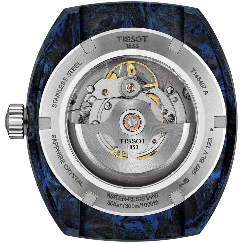 Tissot Men's SIDERAL S Blue Rubber Strap Carbon Watch