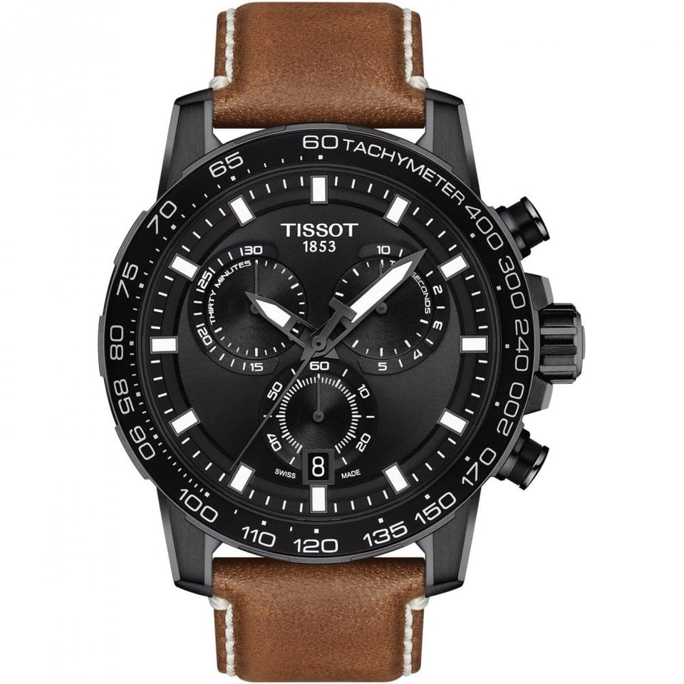 Tissot Men's Supersport Chronograph 45mm Brown Strap Watch