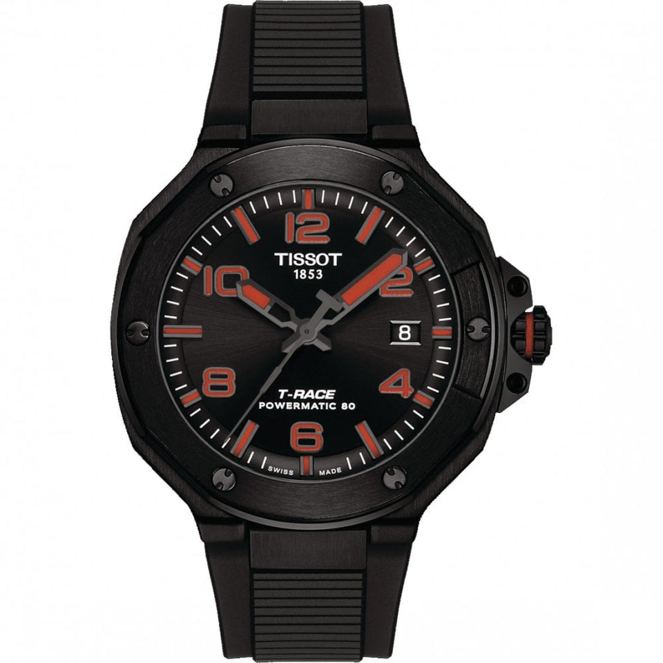 Tissot Men's T-Race Black PVD Powermatic 80 Strap Watch