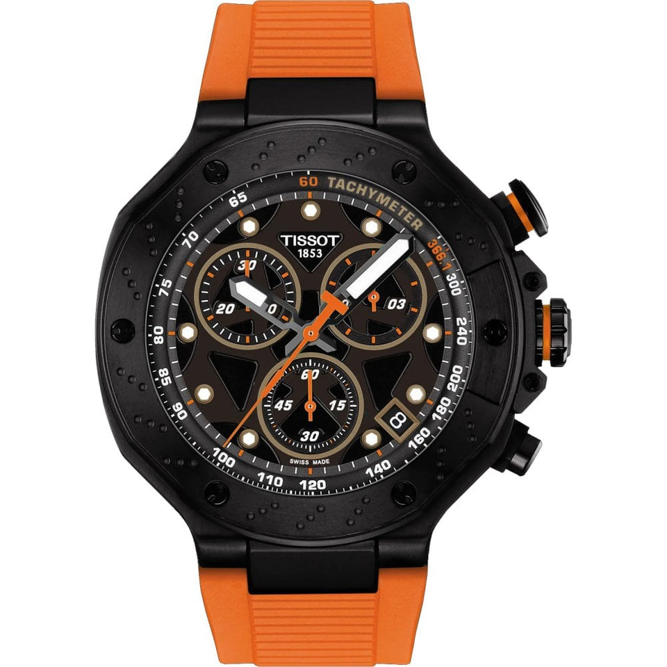 Tissot Men's T-Race Quartz Chronograph Orange Strap Watch