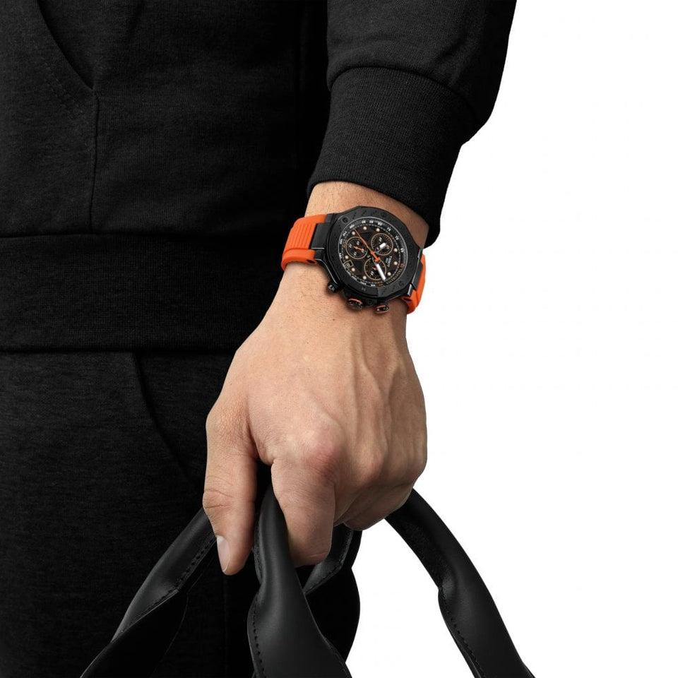 Tissot Men's T-Race Quartz Chronograph Orange Strap Watch