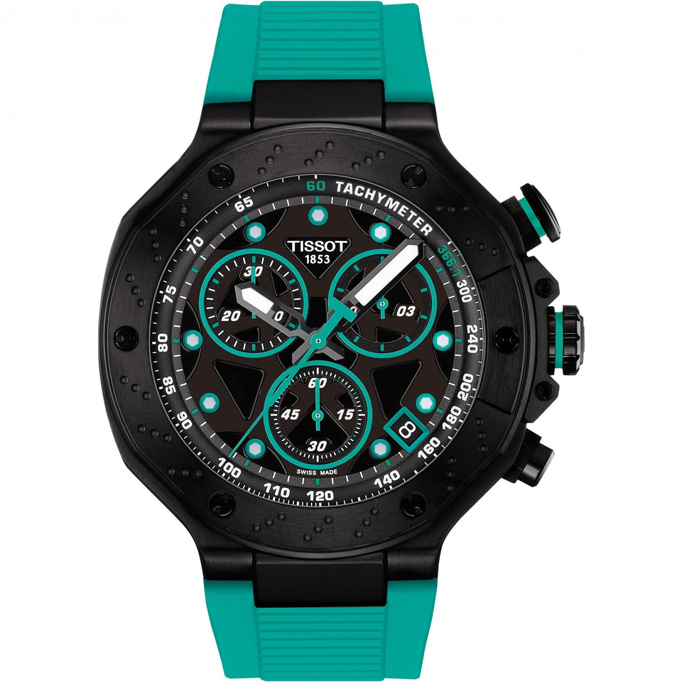 Tissot Men's T-Race Quartz Chronograph Turquoise Strap Watch
