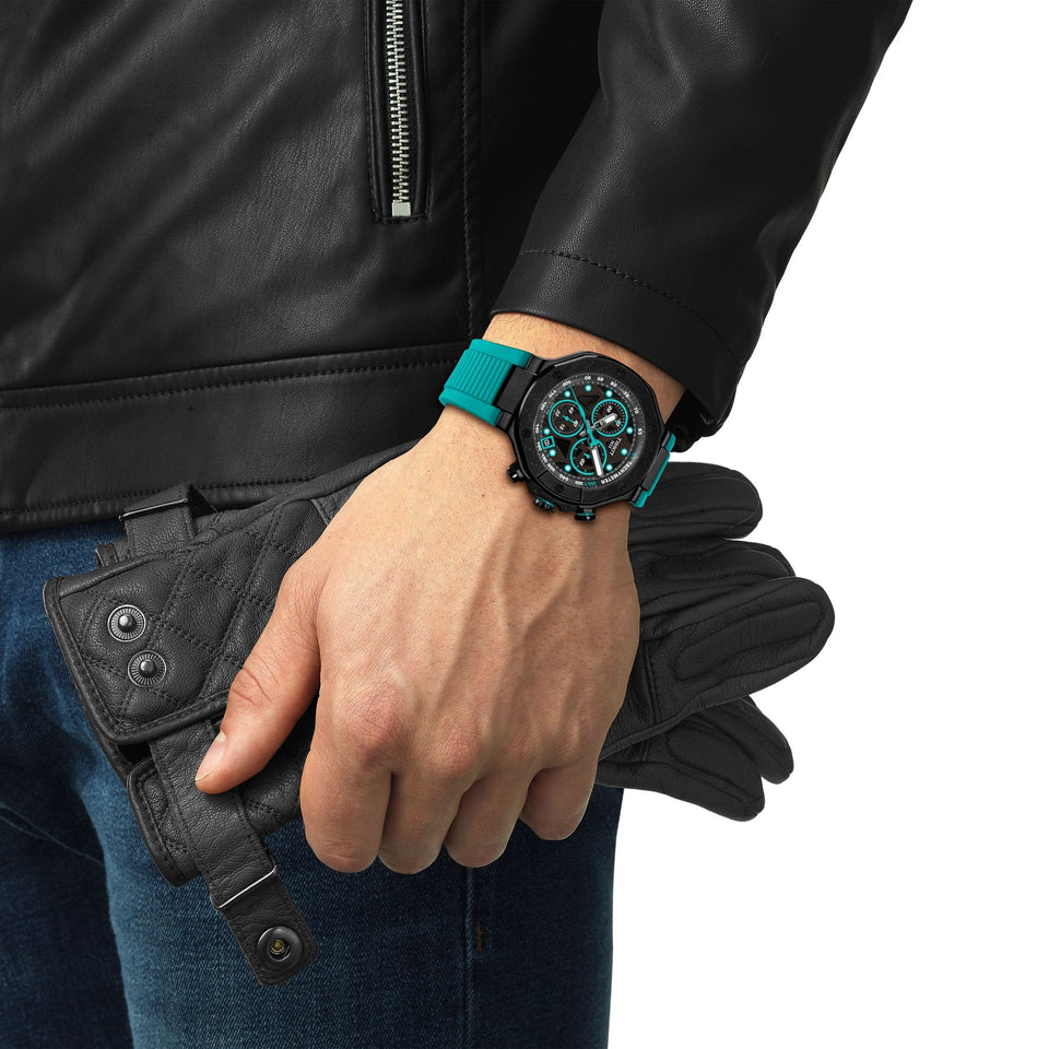 Tissot Men's T-Race Quartz Chronograph Turquoise Strap Watch