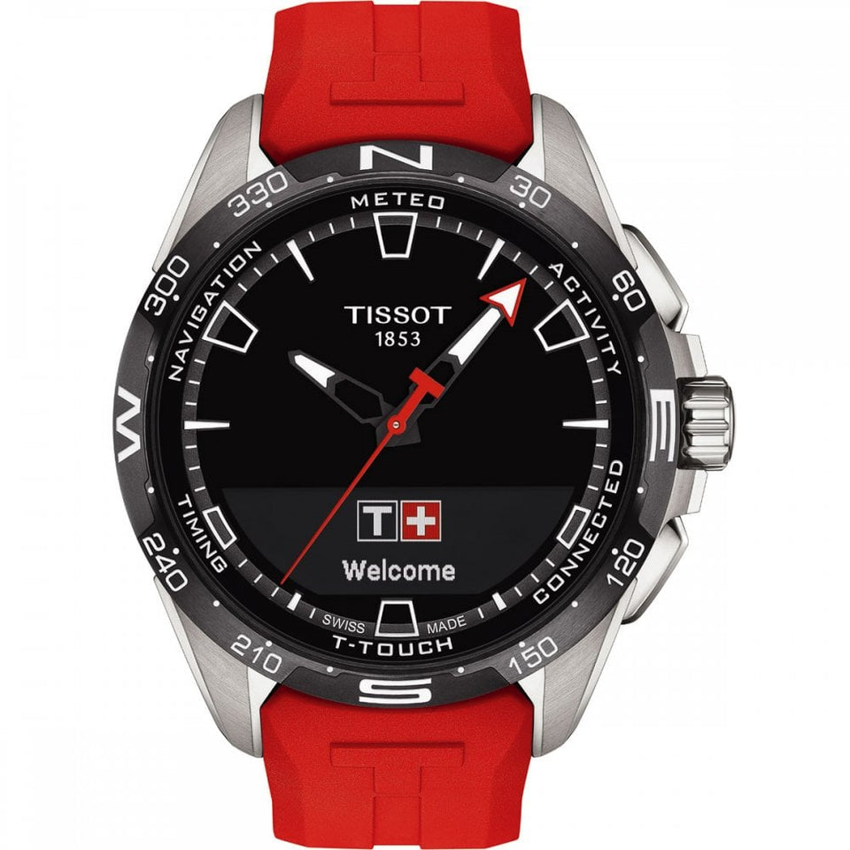 Tissot Men's T-Touch Connect Solar Titanium Case Watch | Red Strap