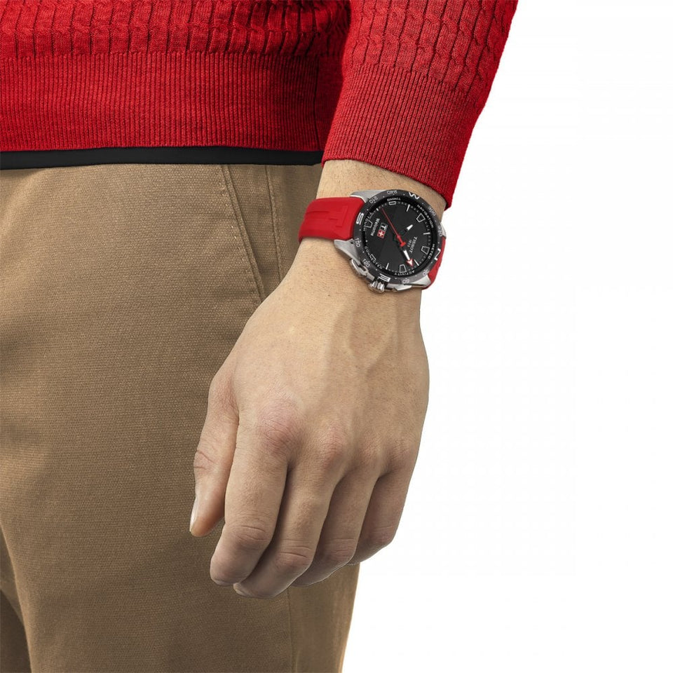 Tissot Men's T-Touch Connect Solar Titanium Case Watch | Red Strap