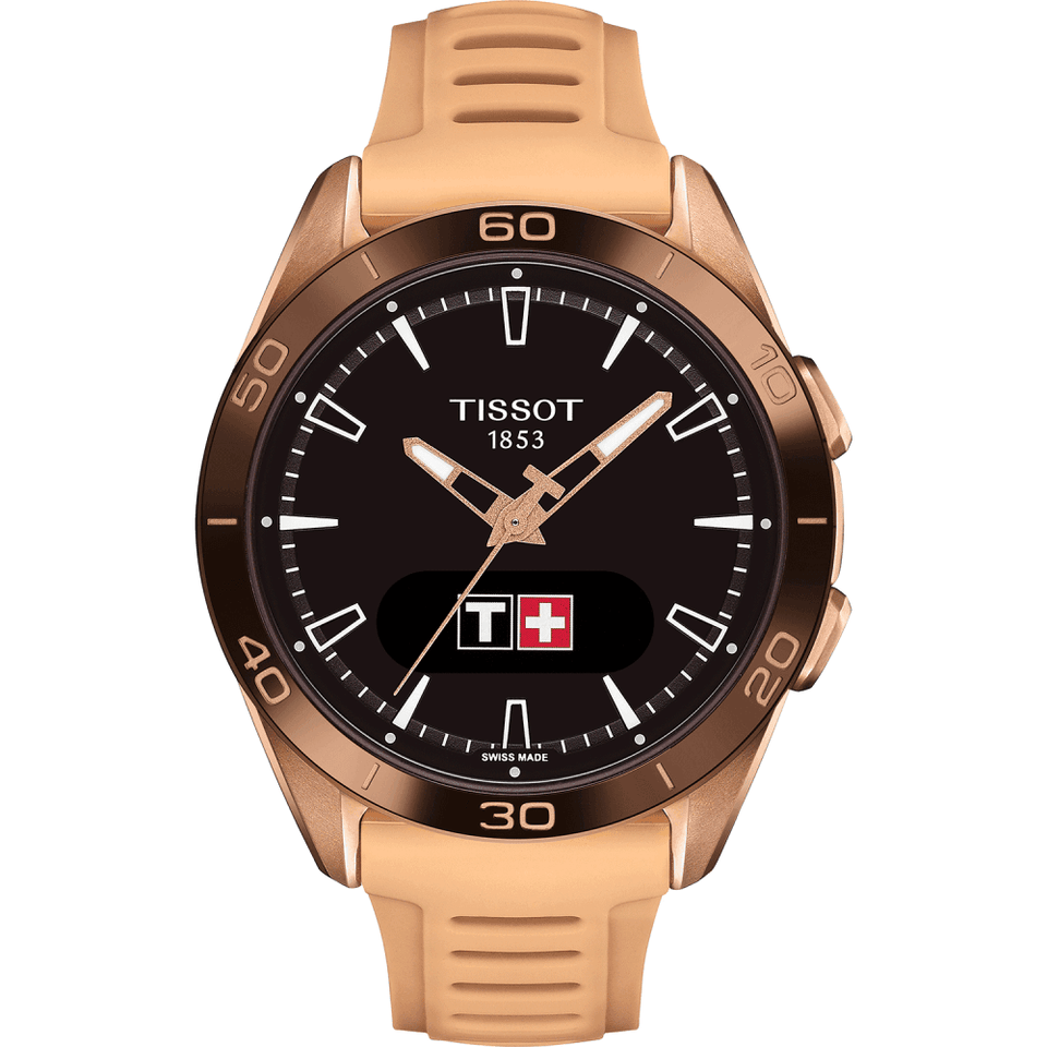 Tissot T-TOUCH Connect Sport 44mm Beige Strap Watch