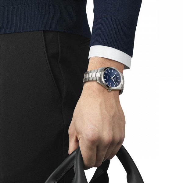 Tissot Men's Titanium Blue Dial Gentleman Quartz Watch