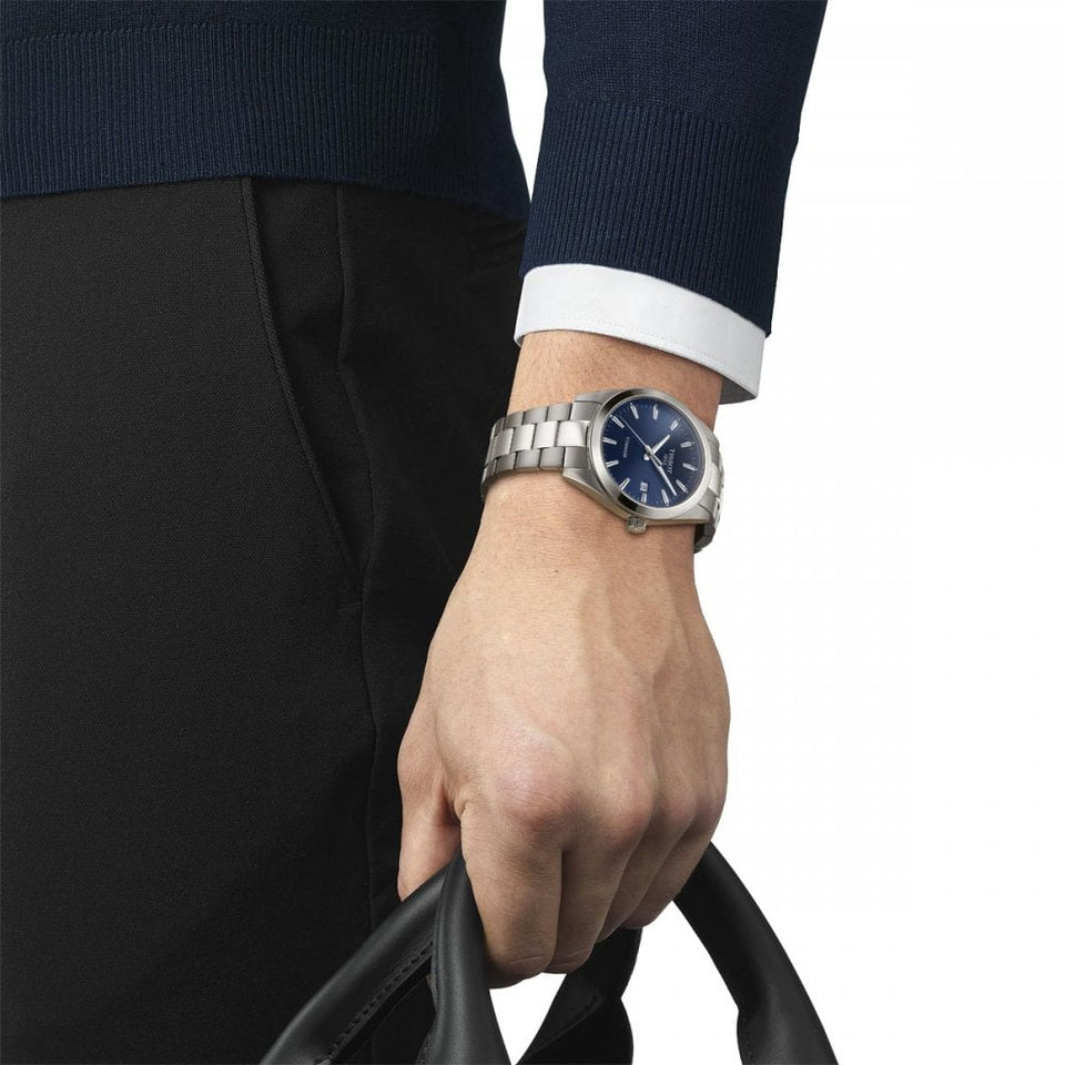Tissot Men's Titanium Blue Dial Gentleman Quartz Watch