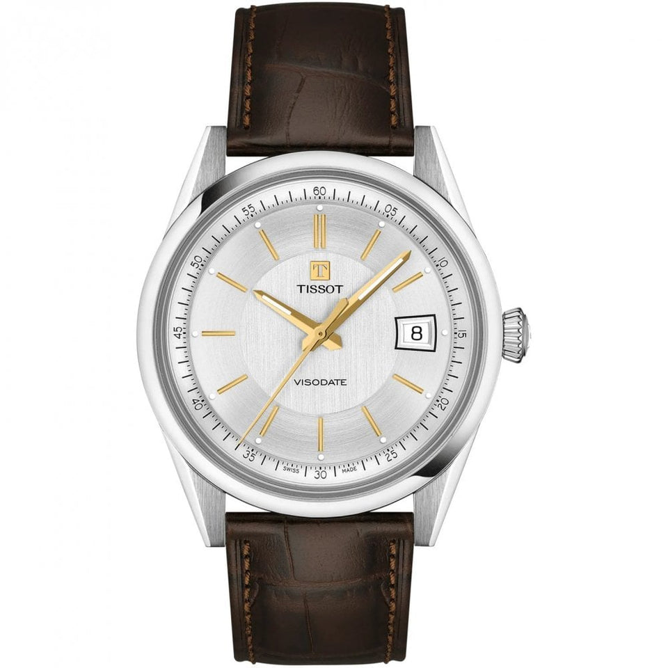 Tissot Men's Visodate 39mm Automatic Brown Strap Watch