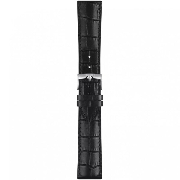Tissot Official Black Alligator Style Leather Strap 22mm