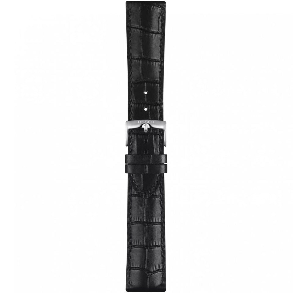 Tissot Official Black Alligator Style Leather Strap 22mm