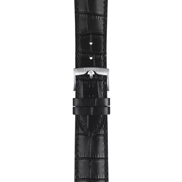 Tissot Official Black Alligator Style Leather Strap 22mm