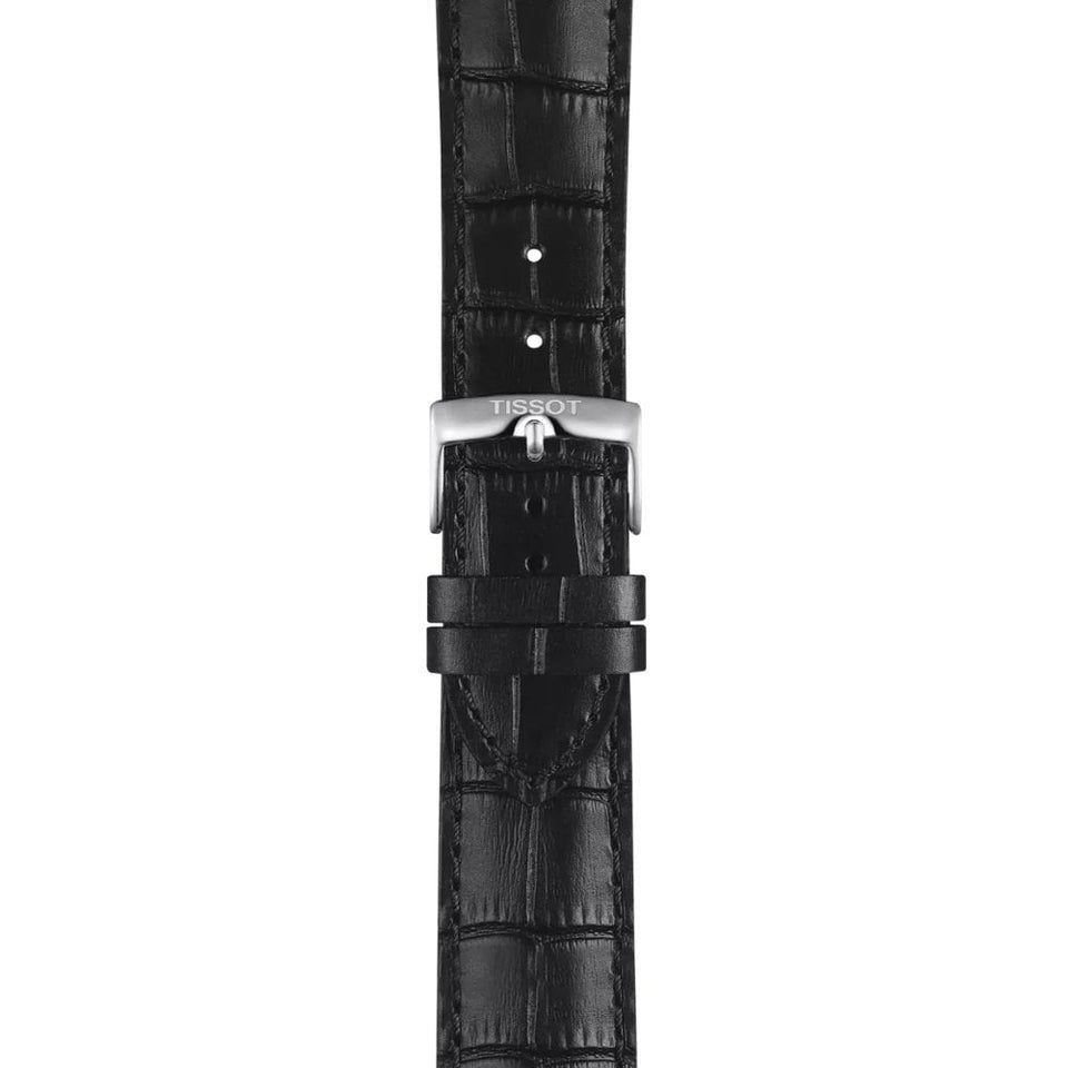 Tissot Official Black Alligator Style Leather Strap 22mm