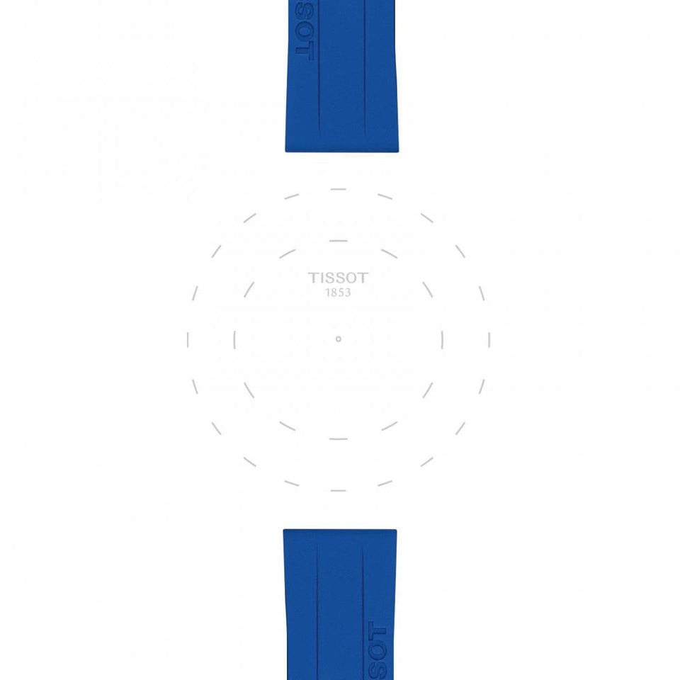 Tissot Official Blue Silicone Strap 18mm