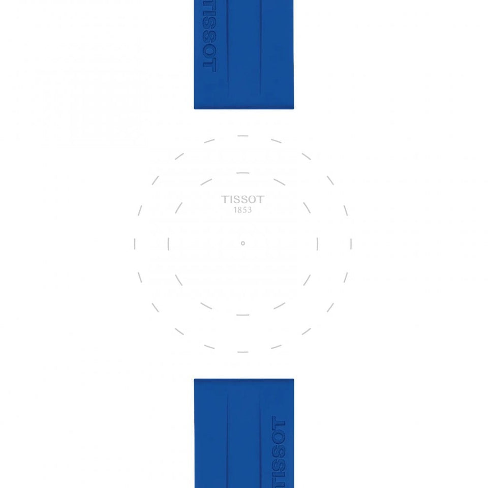 Tissot Official Blue Silicone Strap 22mm