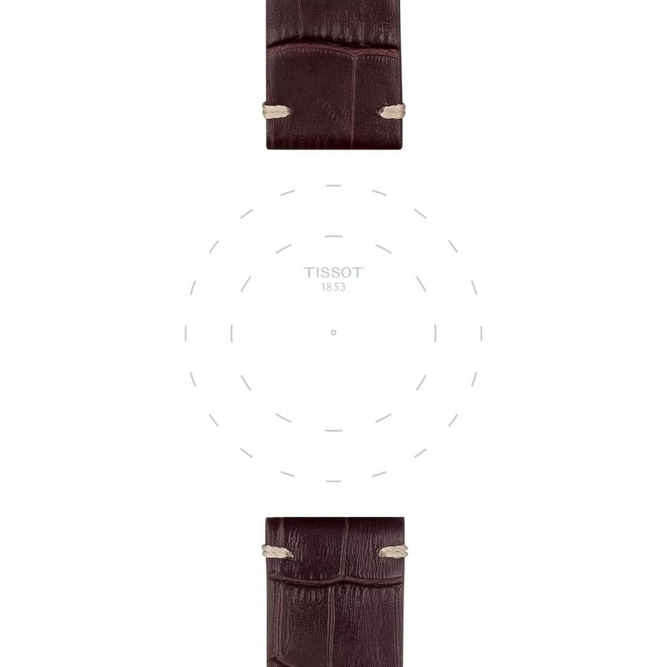 Tissot Official Brown Alligator Style Leather Strap 22mm