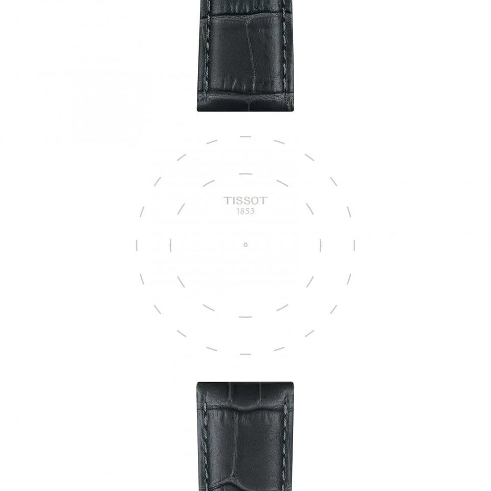 Tissot Official Grey Alligator-Style Leather Strap 21mm
