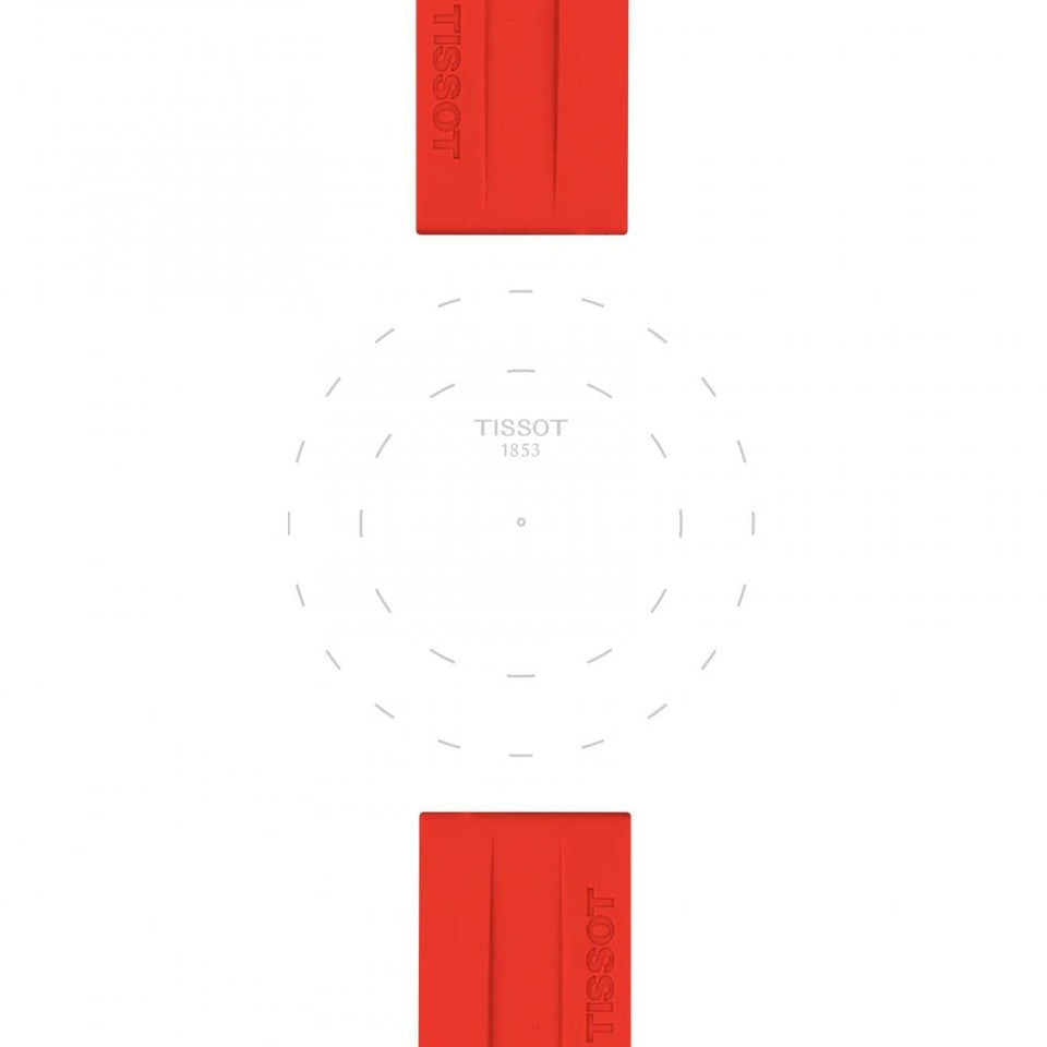 Tissot Official Red Silicone Strap 22mm