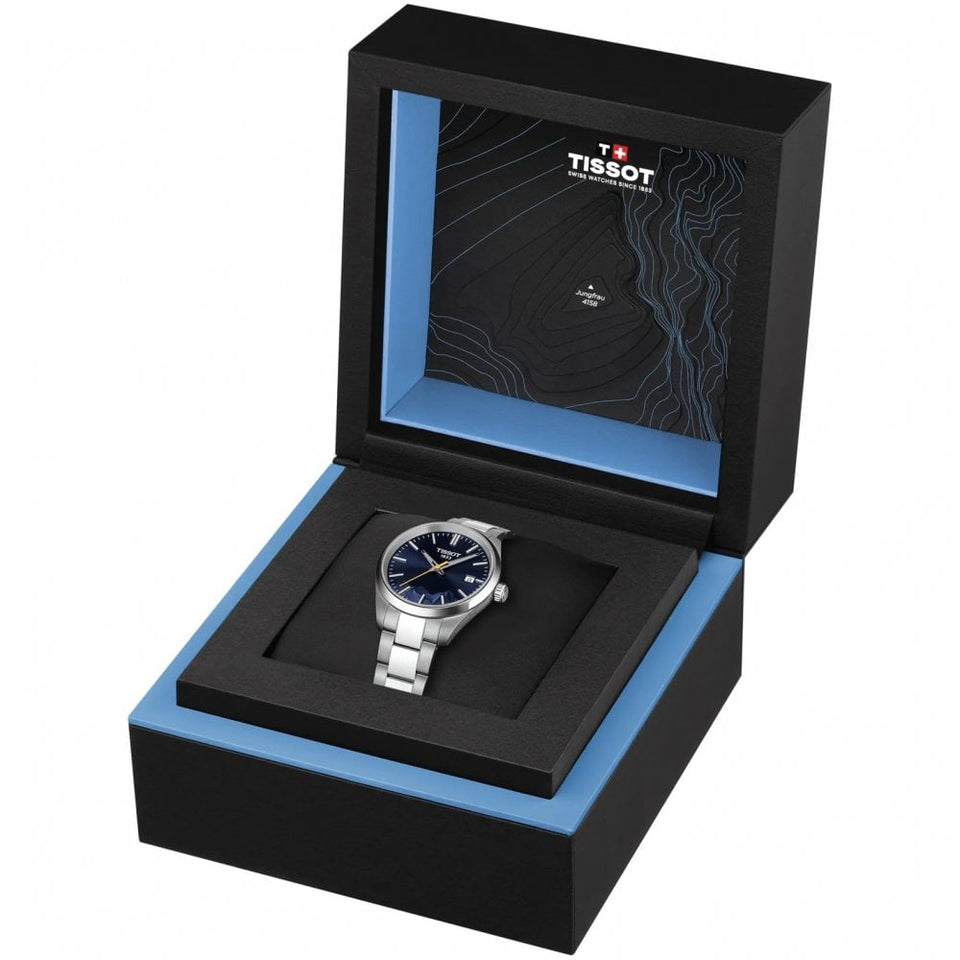 Tissot PR 100 Jungfraubahn 34mm Blue Quartz Watch