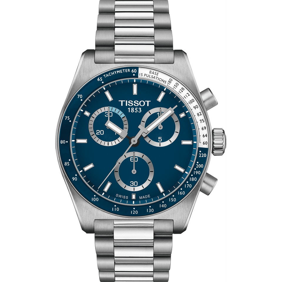 Tissot PR516 Men's Blue Dial 40mm Quartz Chronograph Watch