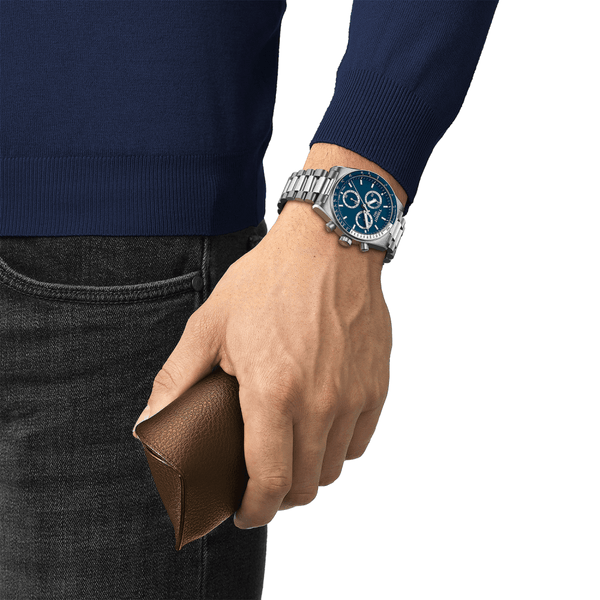 Tissot PR516 Men's Blue Dial 40mm Quartz Chronograph Watch
