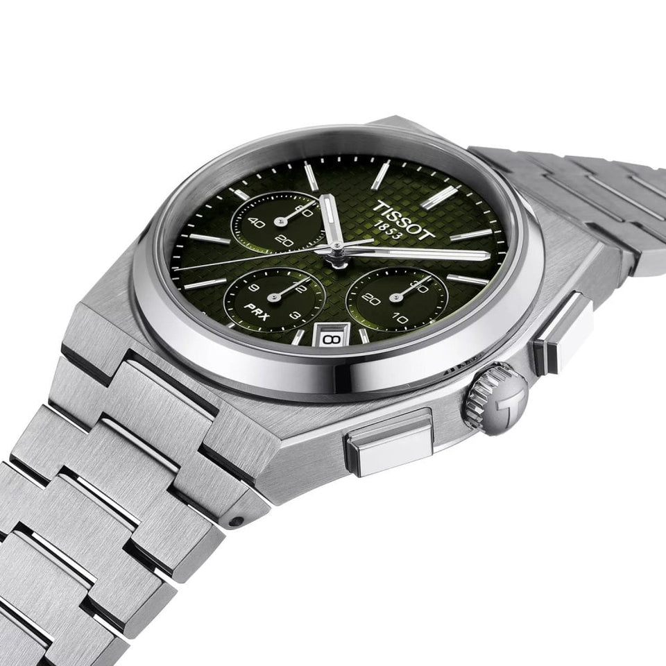 Tissot Men's PRX 42mm Automatic Green Dial Chronograph Watch