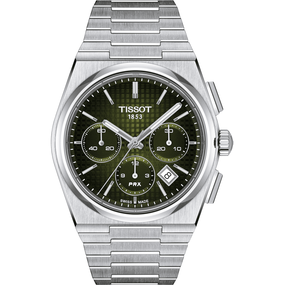 Tissot Men's PRX 42mm Automatic Green Dial Chronograph Watch