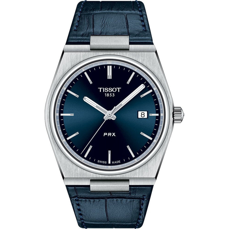 Tissot PRX Blue Dial 39.5mm Leather Quartz Watch