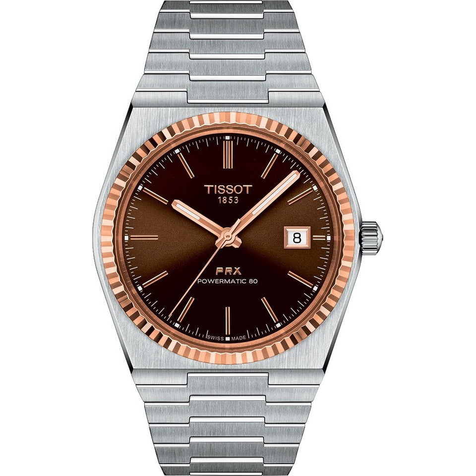 Tissot PRX Powermatic Gent's Watch | 18k Rose Gold Bezel