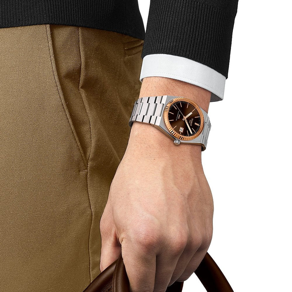 Tissot PRX Powermatic Gent's Watch | 18k Rose Gold Bezel
