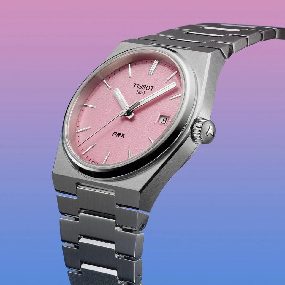 Tissot PRX Quartz 35mm Pink Dial Stainless Steel Watch