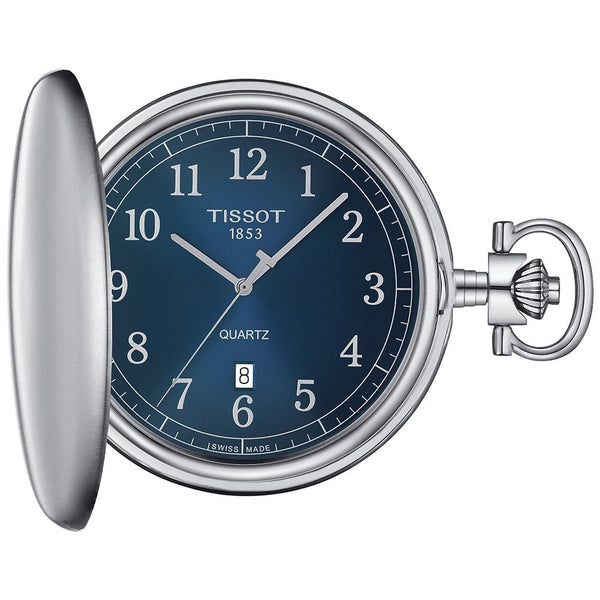 Tissot Savonette 48.5mm Blue Dial Quartz Pocket Watch