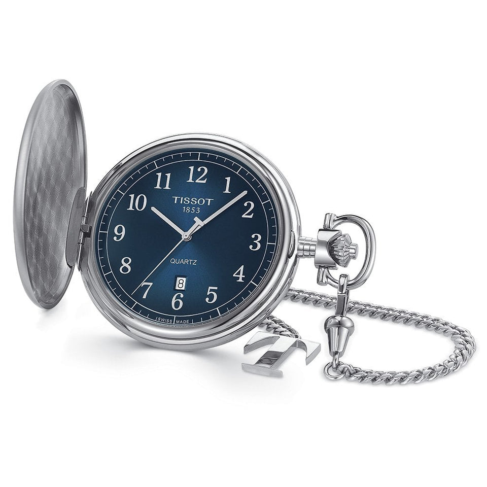 Tissot Savonette 48.5mm Blue Dial Quartz Pocket Watch