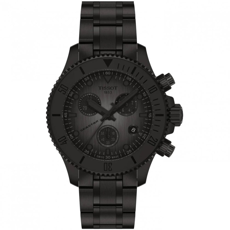 Tissot Seastar 1000 All Black Quartz Chronograph 38mm Watch