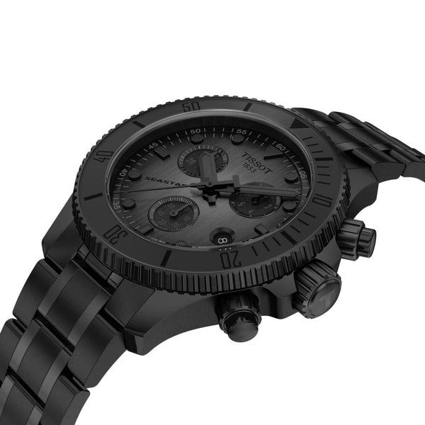 Tissot Seastar 1000 All Black Quartz Chronograph 38mm Watch