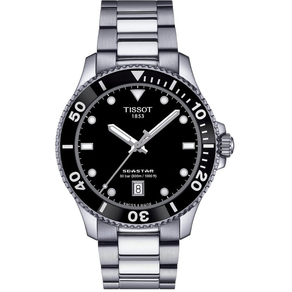 Tissot Seastar 1000 Black Dial 40mm Quartz Diver's Watch