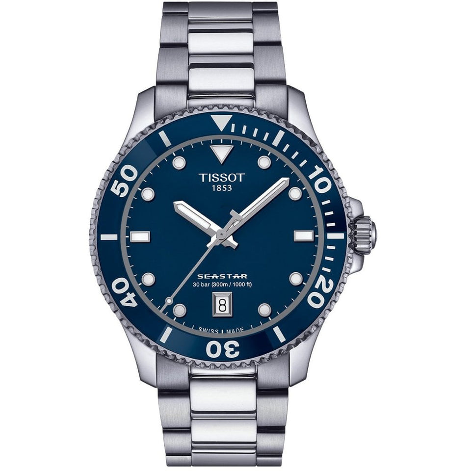 Tissot Seastar 1000 Blue Dial 40mm Quartz Diver's Watch