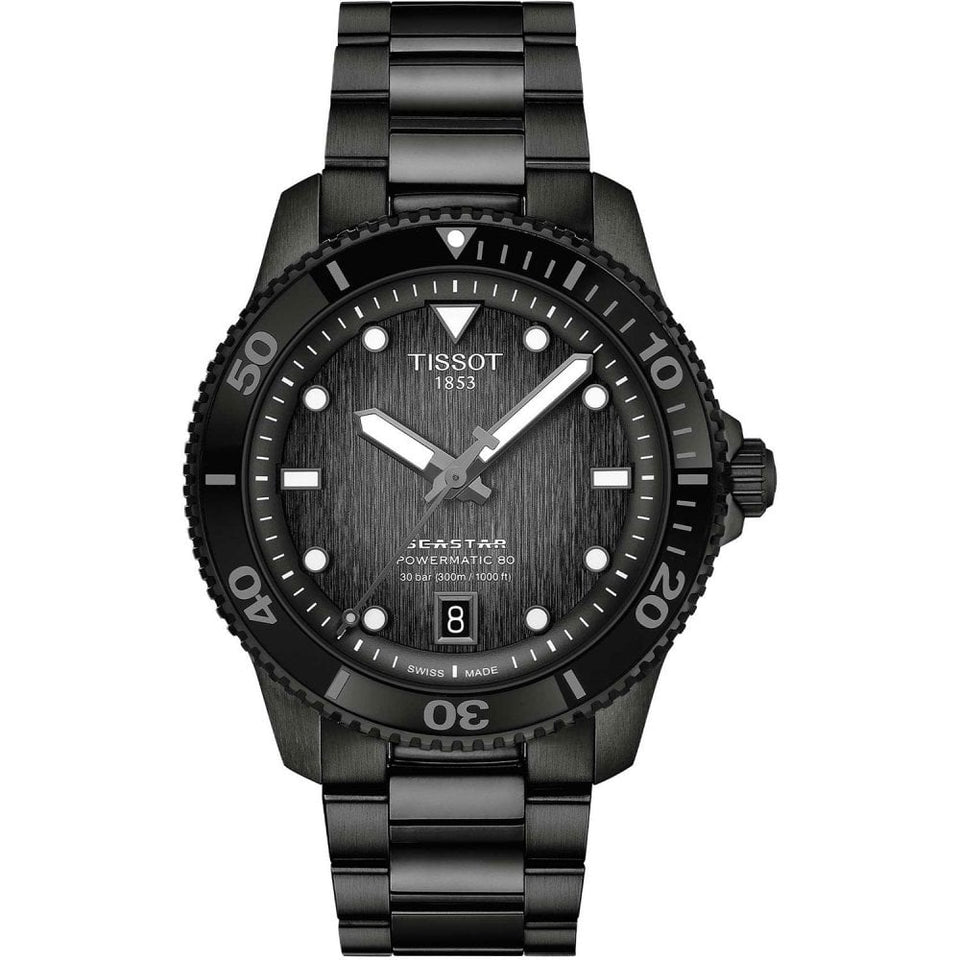 Tissot Seastar 1000 Powermatic 80 40mm Black Dial Watch